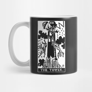 The Tower Tarot in white Mug